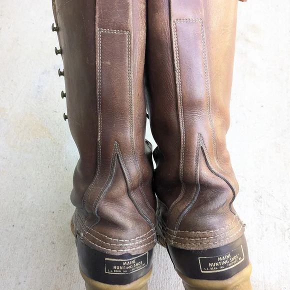 L.L. Bean Duck Boots Men 9 M Btown Leather Rubber - Picture 16 of 16